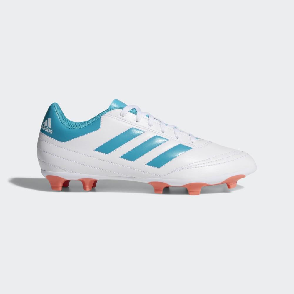 Adidas Women's Goletto 6 Firm Ground Football Boots White/Blue/Coral Ireland BY2774